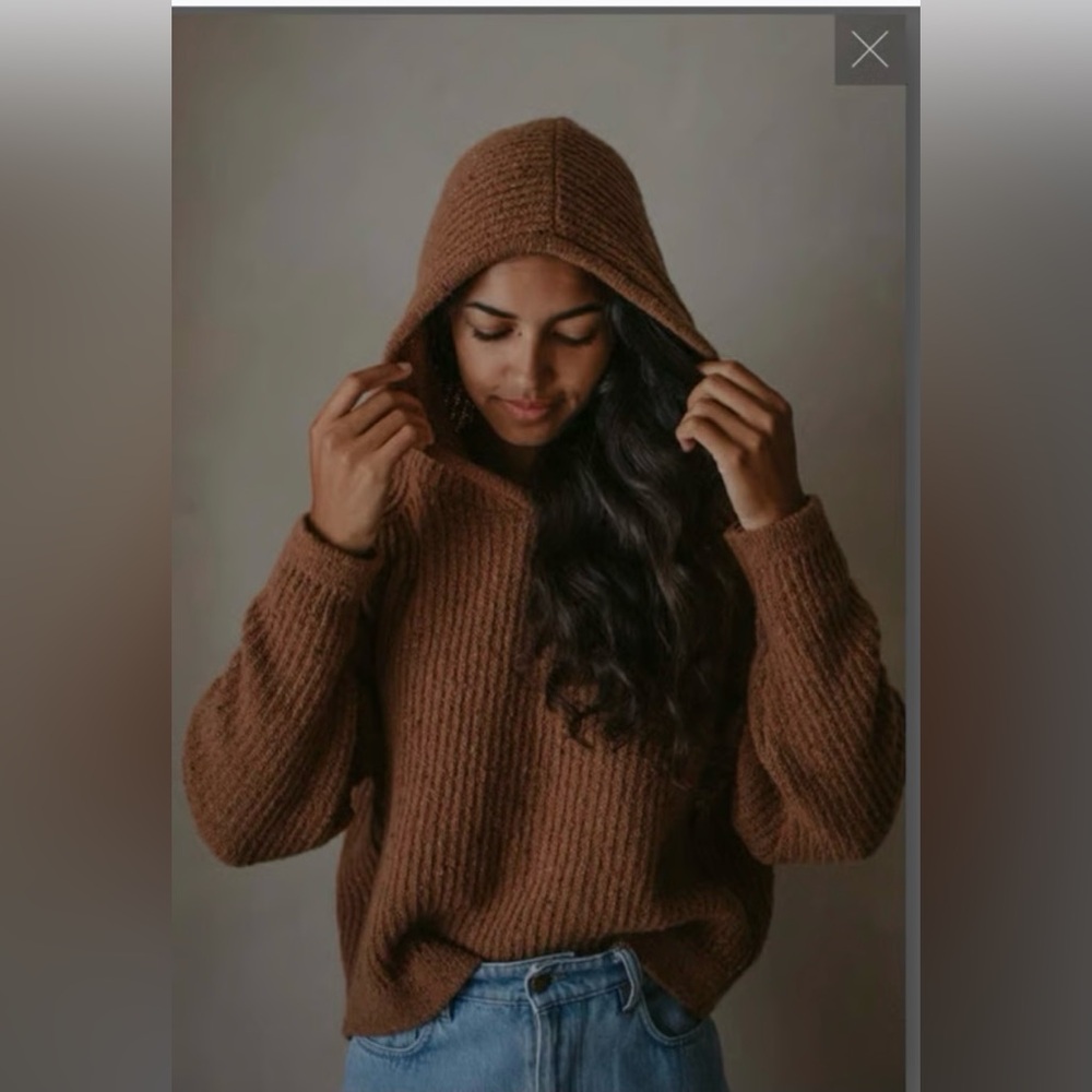 The Simple Folk 100% Wool Knit Hoodie size Large NWOT